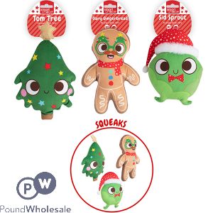 Smart Choice Christmas Squeaky Plush Dog Toy 22cm Assorted
