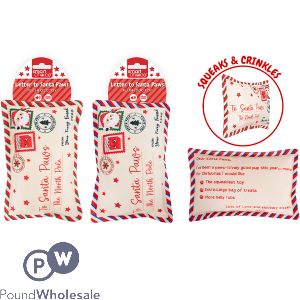 Smart Choice Christmas Crinkle Plush Letter To Santa Paws Dog Toy Assorted