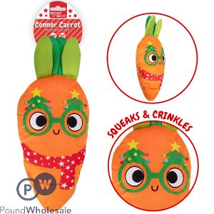Smart Choice Christmas Large Plush Connor Carrot Dog Toy 40cm