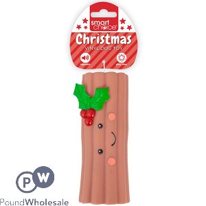 Smart Choice Christmas Vinyl Yule Log Dog Toy 15cm
