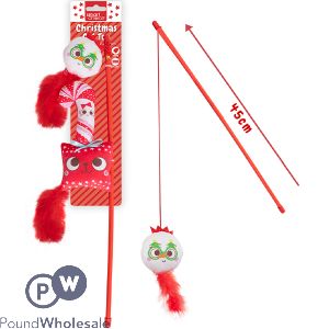 Smart Choice Christmas Teaser Wand Catnip Cat Toys 45cm 3 Pack