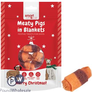 Smart Choice Christmas Meaty Pigs In Blankets Dog Treats 8 Pack 100g