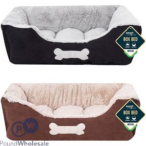 Sweet Dreams Classic Faux Suede Plush Pet Bed Medium 58cm X 48cm X 20cm Assorted Colours