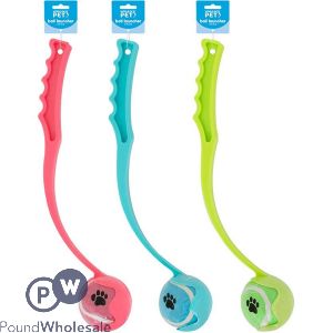 World Of Pets Tennis Ball Launcher Dog Toy 35.5cm Assorted Colours