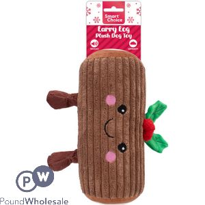 Smart Choice Christmas Squeaky Larry Log Plush Dog Toy 23cm X 9cm