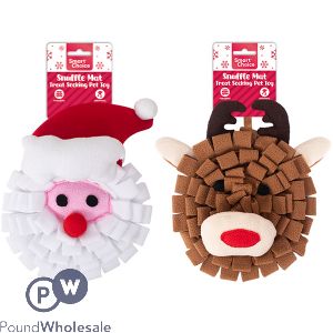 Smart Choice Christmas Treat Seeking Santa & Reindeer Snuffle Mat Dog Toy 40cm Assorted