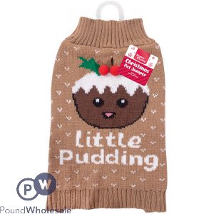 Smart Choice Christmas Little Pudding Festive Dog Jumper Small 30cm