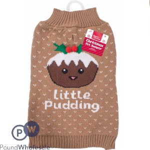 Smart Choice Christmas Little Pudding Festive Dog Jumper Medium 40cm