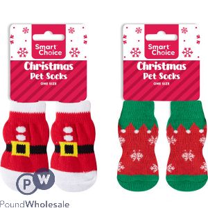Smart Choice Christmas Dog Socks 4 Pack Assorted