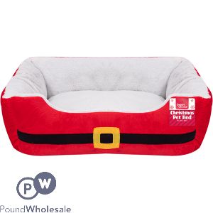 Smart Choice Christmas Santa Festive Pet Bed Medium 58cm X 48cm X 20cm