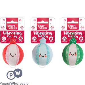 Smart Choice Christmas Vibrating Festive Bauble Cat Toy 7cm Assorted Colours