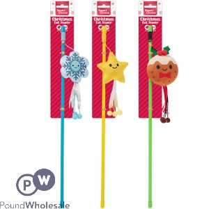 Smart Choice Christmas Catnip Crinkle Plush & Ribbon Festive Cat Teaser 47cm