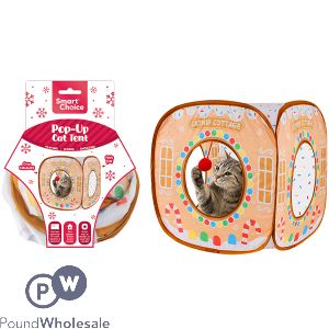 Smart Choice Christmas Gingerbread Catnip Cottage Pop-up Cat Play Tent 45cm X 45cm X 52cm