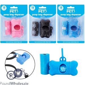 World Of Pets Dog Clean Up Holder And Bags Assorted Colours
