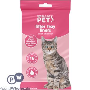 World Of Pets Cat Litter Liners 30 X 70cm 16 Pack