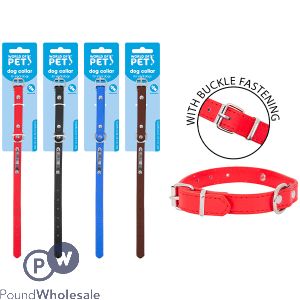 World Of Pets PU-Dog Small Classic Dog Collar Assorted Colours