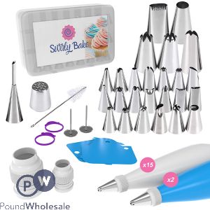 SWIRLY BAKE CAKE DECORATING KIT 65PC