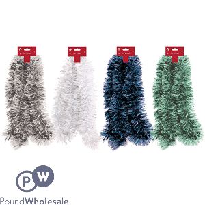 Festive Wonderland Christmas Chunky Forest Frost Tinsel 2m Assorted Colours
