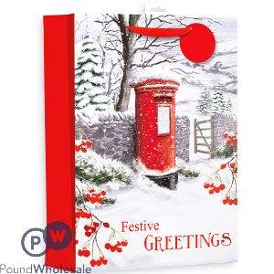 GIFTMAKER CHRISTMAS POSTBOX GIFT BAG EXTRA LARGE