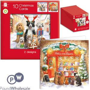 Giftmaker Traditional Puppy & Kitten Christmas Cards 2 Assorted 10 Pack