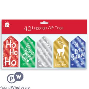 Giftmaker Contemporary Christmas Luggage Gift Tags Assorted 40 Pack