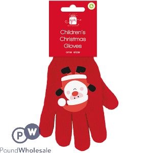 Giftmaker Children's Santa Christmas Gloves