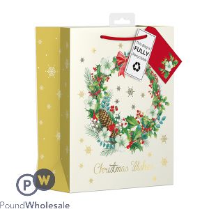 Giftmaker Christmas Foliage Gift Bag Medium