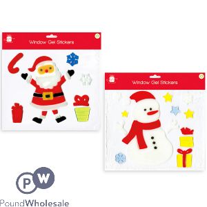 GIFTMAKER CHRISTMAS WINDOW GEL STICKERS ASSORTED