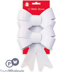 Giftmaker Iridescent Glitter Bows 2 Pack