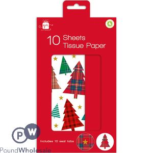 Giftmaker Christmas Tartan Tissue Paper 10 Sheets