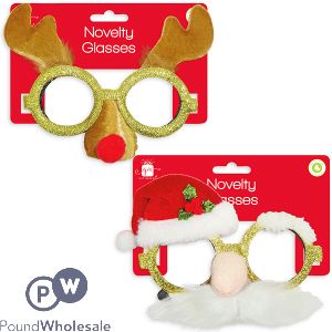 Giftmaker Santa & Reindeer Novelty Glasses Assorted