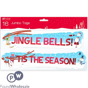 Giftmaker Jumbo Christmas Tags 16 Pack