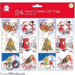 GIFTMAKER HAND-CRAFTED TRADITIONAL CHRISTMAS GIFT TAGS ASSORTED 24PC