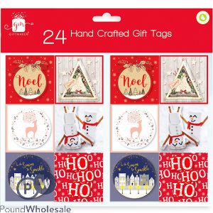 GIFTMAKER HAND-CRAFTED CONTEMPORARY CHRISTMAS GIFT TAGS ASSORTED 24PC