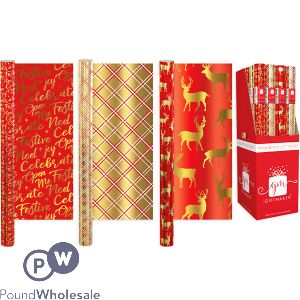 Giftmaker Christmas Traditions Gift Wrap 1.5m Assorted Cdu