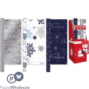 Giftmaker Midnight Blue Christmas Gift Wrap 4m Assorted Cdu