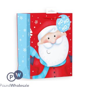 GIFTMAKER SANTA&#039;S FACE CHRISTMAS GIFT BAG MEDIUM