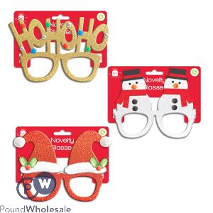 Giftmaker Novelty Christmas Glasses 3 Assorted
