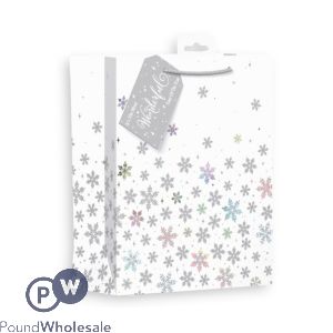 Giftmaker Coloured Ice & Snowflake Gift Bag Medium