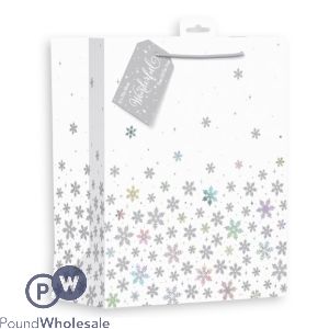 Giftmaker Coloured Ice & Snowflake Gift Bag Large