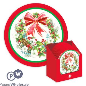 GIFTMAKER CHRISTMAS TRADITIONAL FOLIAGE DISPOSABLE PLATES 6 PACK CDU