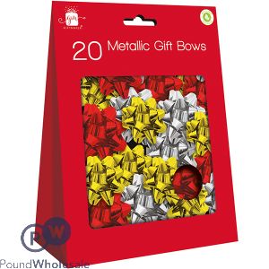 Giftmaker Assorted Colour Metallic Gift Bows 20 Pack