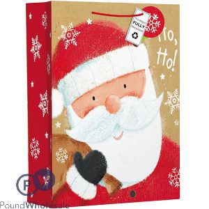 Giftmaker Christmas Whimsical Illustrated Santa Gift Bag Xl