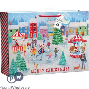 Giftmaker Merry Christmas Winter Village Wide Gift Bag Xl