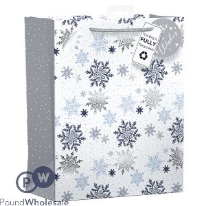 Giftmaker Ice & Falling Snowflakes Gift Bag Large