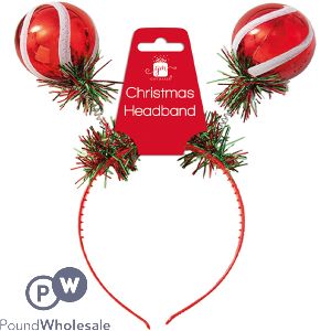 Giftmaker Christmas Novelty Bouncy Bauble Tinsel Headband