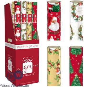 Giftmaker Christmas Traditions Gift Wrap 4m X 69cm Cdu Assorted