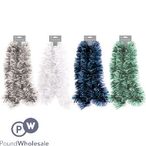 CHRISTMAS FOREST FROST CHUNKY TINSEL 2M ASSORTED COLOURS