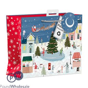Giftmaker Christmas Winter Village Wide Gift Bag Medium