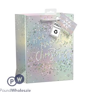 Giftmaker Christmas Sparkle Foil Magical Gift Bag Medium